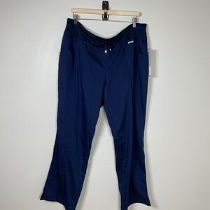 Greys Anatomy Bargo Women’s Active 4 Pct Low Rise Wide Waist Scrub Pants 3XL NWT
